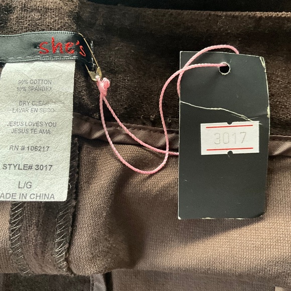 NWT Chocolate Brown Cotton Velvet Satin Capri Pants Party Event Holiday Chic L - Picture 6 of 7